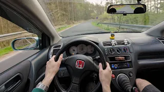 2002 Honda Civic mk7 1.6i - POV test drive VTEC KICKED IN