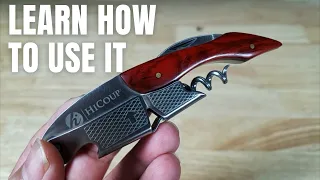 The Trick to Opening A Bottle Of Wine With A Waiter's Corkscrew HICOUP CORKSCREW REVIEW