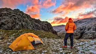 SUB ZERO FREEZING WILDCAMP LAKE DISTRICT.