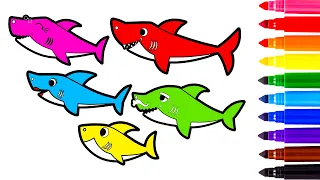 How to Draw Baby Shark Family | Learn Colors | Drawing and Coloring for Kids #9