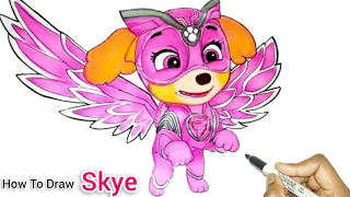 Skye saves the Christmas Robot Trouble In adventure City | How To Draw Skye From Paw Patrol