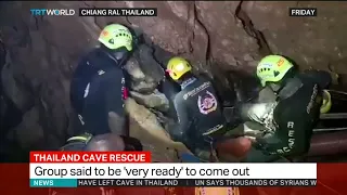 Thai cave: Four boys saved, the rest wait for rescue to resume Monday