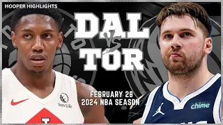 Dallas Mavericks vs Toronto Raptors Full Game Highlights | Feb 28 | 2024 NBA Season