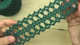 ЛЕНТОЧНОЕ КРУЖЕВО вязание крючком мастер-класс Crochet Ribbon lace tape pattern tutorial