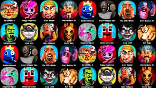 Dark Riddle 2,Poppy Playtime 2,Hello Neighbor,Minecraft Garten Of Banban,Scary Juan,Roblox,Buff Doge