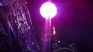 Directly beneath the Times Square Ball Drop on NYE (rooftop)