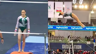 Kaylia Nemour (ALG) 🇩🇿 🇫🇷 - 🥇 HUGE 15,433 Bars Routine (Judge's Angle) - Baku World Cup 2024