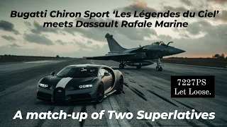 BUGATTI Chiron Sport 'Les Légendes du Ciel' meets Dassault Rafale Marine jet – 7,227 PS let loose