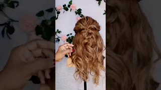 half up half down bridal hair.