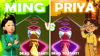 Turning Red Ming VS Priya - Tiles Hop! 4 Town Nobody Like U!