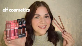 new elf cosmetics | camo liquid blush, cream glide lip liner & glow reviver lip oil