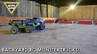 We Built A Replica RC Monster Jam Track in our Backyard! - LOSI LMT Bash!