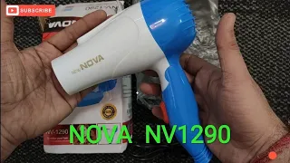 New NOVA NV1290 Electric Foldable Hair Dryer 1000W | Unboxing &  Review