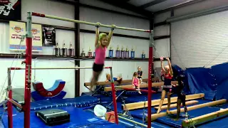 Sophie age 7 gymnast gets kip on high bar!