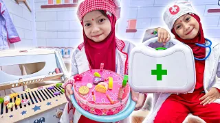 AQILA MAIN DOKTER DOKTERAN DAN MASAK MASAKAN DI PLAYGROUND HOORAY