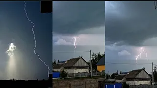 Сильные грозы вечером в Могилёвской области⚡| ОЧЕНЬ БЛИЗКИЙ УДАР МОЛНИИ⚡ 22.05.2024.