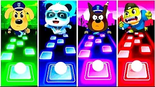 Sheriff Labrador And Babybus Vs Police Officer Vs Bad Guy Broke I Tiles Hop EDM Rush Games