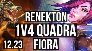 RENEKTON vs FIORA (TOP) | 1v4 Quadra, 9 solo kills, 11/1/0, Dominating | EUW Master | 12.23