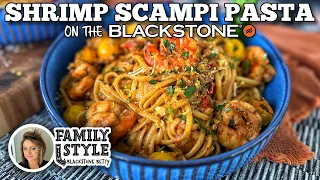Shrimp Scampi Pasta on the Blackstone Griddle