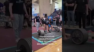 High Schooler deadlifts RECORD 600 Ibs. LEFT IT ALL OUT THERE. 🤯😱 #shorts