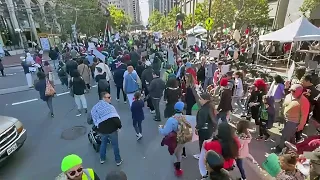 Demonstrators march in San Francisco demanding ceasefire in Israel-Hamas war