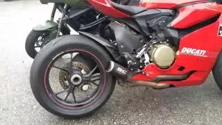 Ducati 1199 Panigale S SC Project exhaust sounds with FLAMES!!