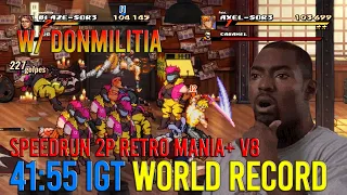 Streets Of Rage 4 - Speedrun w/ DonMilitia Arcade Mania+ V8 Retro 2P World Record (41:55 IGT)