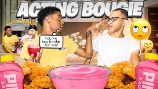 Acting “BOUGIE” To See How My BOYFRIEND Reacts… *HILARIOUS* MUKBANG GLO.TWINZ