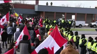 Protestors cleared out by police in Windsor