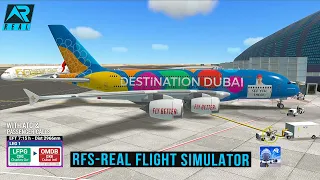 RFS - Real Flight Simulator- Paris to Dubai||Full Flight||A380||Reworked||Emirates|FullHD|RealRoute