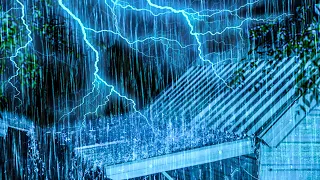 Stop Overthinking & Sleep Instantly with Heavy Rain on Metal Roof and Mighty Thunder Sounds at Night