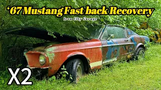 Rescuing two 1967 Mustang Fastbacks from the hills of West Virginia! Can we get them out?