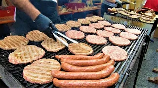 Street Food from Serbia. Huge Dose of Pljeskavica Burgers. 'Gusti di Frontiera', Gorizia, Italy