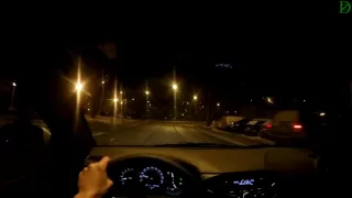 Lada Vesta night driving Ночная поездка на Весте (обкатка) 4k, UHD