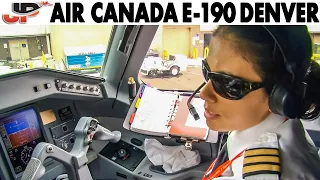 Piloting AIR CANADA E-190 out of Denver | Cockpit Views