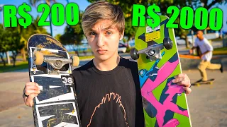 SKATE DE R$200 VS R$2000!!!