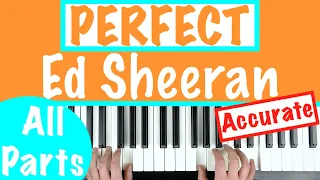 How to play PERFECT by Ed Sheeran Piano Chords Tutorial Lesson
