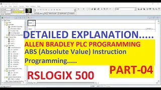 ABS (ABSOLUTE VALUE) in RSLOGIX 500 Software  PART-4 #ALLENBRADLEY #PLC