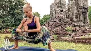 Yoga For Tight Hips & Flexibility ♥ Mind- Body Release | Khmer Temple Ruins