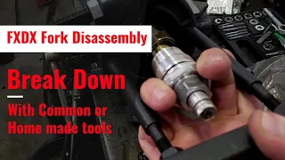 Harley Dyna FXDX Stunt bike build PT 2 fork removal and disassembly