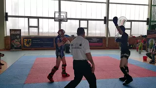 Rafał Andrzejewski vs Karol Mamerski Mistrzostwa Polski kick light 2018 (ćwierćfinał  -74kg junior)