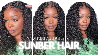 Summer-Ready! *NEW* Kinky Edges on Jerry Curly 7*5 Closure Wig! No Glue Needed! FT.Sunberhair