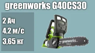 Электрическая цепная пила greenworks G40CS30