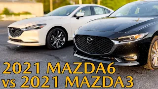 2021 Mazda6 vs 2021 Mazda3 Sedan Comparison in 8 Minutes with Jonathan Sewell Sells