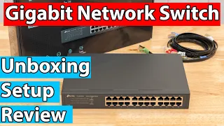TP-Link 24 Port Gigabit Ethernet Switch Unboxing and Review | Expand your home ethernet network