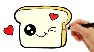 HOW TO DRAW A BREAD KAWAII | DRAW CUTE THINGS