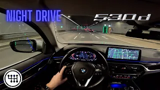 BMW 530d G31 LCI POV Night Drive