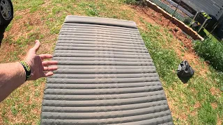 Large Sleeping Pad 4" Thick with Built in Foot Pump - Review