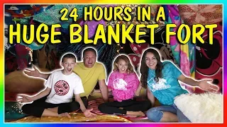 24 HOURS IN A HUGE BLANKET FORT! | We Are The Davises