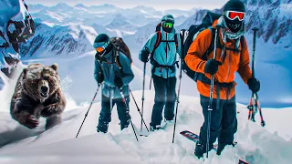 Waking an ANGRY BEAR on an ALASKAN Ski Trip